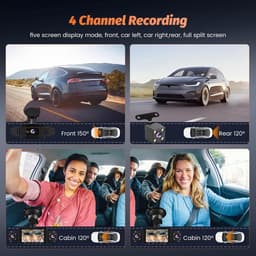 SnelShoppen - 4K 1080P Dashcam Auto met 5GHz WiFi, 64GB SD Kaart, 3" IPS Scherm, 170° Groothoek, Loopopname, G-Sensor, Nachtzicht voor Auto en Vrachtw — thumbnail 5