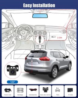 SnelShoppen - 9,7 inch Spiegel Dashcam met Achteruitrijcamera, IPS-Touchscreen, Dual Dashcam, Loop-opname, G-sensor, Groothoek, Nachtzicht, Streaming — thumbnail 3