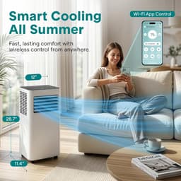 Mobiele Airco 8000 BTU – Draagbare Airconditioner – Ontvochtiger – LED-display – Wit — thumbnail 3