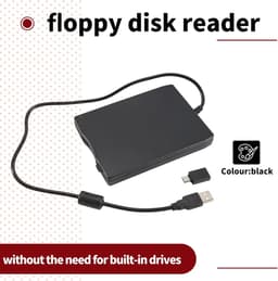 Externe Floppy Drive - Diskettestation Lezer - Oude Bestanden Lezen - USB A en C - Ultraslank Ontwerp - Zwart — thumbnail 4