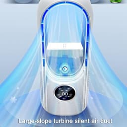Draagbare airconditioner - Draagbare USB-luchtkoeler en ventilator zonder bladen - 6 instelbare vermogensniveaus - Stille koelventilator en luchtbevochtiger (wit) — thumbnail 3