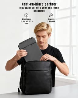 KAD® Portable Monitor - Dubbele Laptop Monitor - Draagbare Monitor - Draagbaar Scherm - Zwart - 2cm x 24cm x 24cm — thumbnail 2