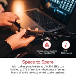 Externe SSD - Draagbare Opslag - Snelle Data Transfer - Aluminium Behuizing - 240 GB - Spacegrijs — thumbnail 4