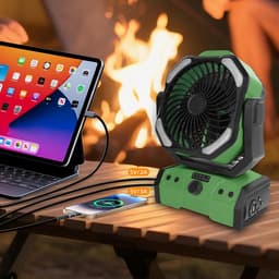 Krachtige Draagbare Oplaadbare Ventilator met Afstandsbediening en LED — thumbnail 2