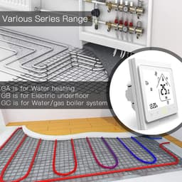Intelligente Thermostaat - Wifi Regelaar - Verwarming Instellen - App Bediening - 5-35 Graden - Grijs — thumbnail 4