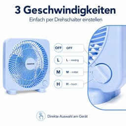 House Of Atelier - Tafelventilator - Compacte Bureauventilator - Kantoor, Slaapkamer en kleine ruimtes - 3 Standen - Blauw — thumbnail 5