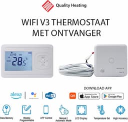 Wifi Thermostaat Met Ontvanger - Draadloze Kamerthermostaat - Zone Verwarming - App Bediening - 1.3 x 3.4 x 13.6 cm — thumbnail 3
