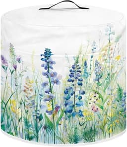Drukpan Deksel - Keukenmachinehoes - Apparaten Beschermen - Met Opbergvak - 3 Liter - Blauw Groen Bloemen — thumbnail 1