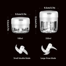 Elektrische Mini Hakker - Keukenmachine Groente - Snel Ingrediënten Snijden - Eén Druk Op Knop - 250 ml Capaciteit - Roze — thumbnail 2