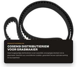 Dailygoods- Distributieriem Vervanging 20 mm - Compatibel met Countax - Compatibel met Westwood - Rubber - Omkeerbaar Tractor Maaidek - Zwart - Grasmaaierriem — thumbnail 1