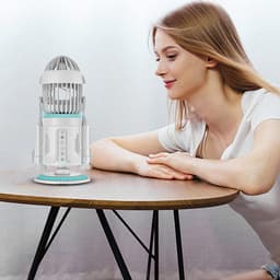Tafelventilator - Persoonlijke ventilator - Efficiënte luchtcirculatie - Stille werking onder 28dB - 34 x 16 x 34 cm - Zilver — thumbnail 4