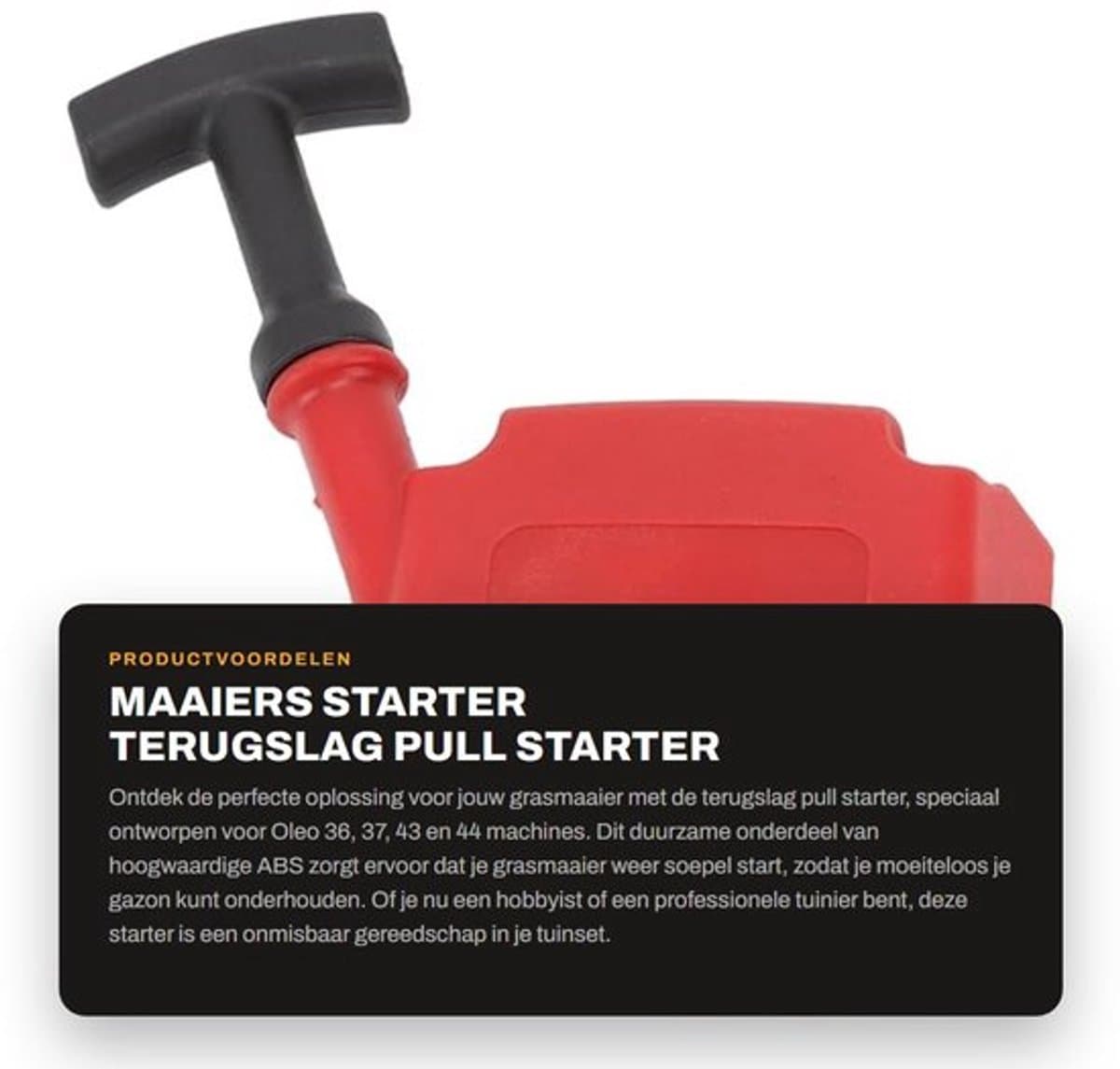 Startkoord voor Oleo 36/37/43/44 - Tuingereedschap - Terugslag Pull Starter - ABS Materiaal - Stabiele Prestaties - Lichtgewicht 185g - Terugslagstarter — afbeelding 1