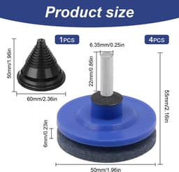 SnelShoppen - Lawn Mower Blunt Blade Sharpener voor Elektrische Handboor, Tuingereedschap, Hoogwaardige Corundum, Inclusief Mescompensator, Pack van 5 — thumbnail 5