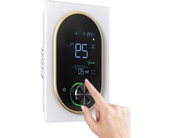 Slimme Thermostaat - Programmeerbare Thermostaat Digitale - Energie Besparen - Grote Voelknop - 13.1 mm dik - Wit
