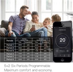 Slimme Thermostaat - Temperatuur Controller - Comfortabel Huis - 5+2 Dagen Schema - 86x86mm - Zilver — thumbnail 5