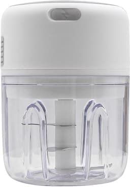 Elektrische Voedselsnijder - Mini Keukenmachine - Snel Ingrediënten Hakken - Draadloos USB Opladen - 250ML Capaciteit - Wit — thumbnail 1