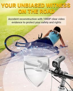 SnelShoppen - 1080P HD Fiets Camera met Houder, Dashcam, Waterdicht, WiFi, 2600mAh Accu, 140° Groothoeklens, 64GB TF Kaart, Motorfiets Camera, Veiligh — thumbnail 5