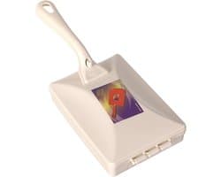 Kruimelveger handmatig - Kruimelborstel tafel - Snel opruimen - Dubbele rolborstels - 10.5 x 26 cm - Beige