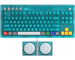 8BitDo Mechanical Clear Blue - Draadloos - ANSI - RGB - Bluetooth, 2,4 GHz, USB-C - Blauw