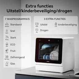 Tafelvaatwasser - mini-vaatwasser met 7 + 3 programma's - 5 couverts - 5 l watertank - startvertraging en kinderbeveiliging — thumbnail 5