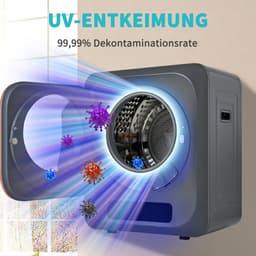 Wandmontage Wasdroger - 3-4 kg Capaciteit en UV-Sterilisatie - 850W en 6 Programma's - Voor Thuisgebruik - Grijs — thumbnail 5