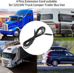 SnelShoppen - 4 Pin Auto Dashcam Verlengkabel 2.5M Duurzaam voor Vrachtwagen Trailer Bus Achteruitkijkcamera — thumbnail 2