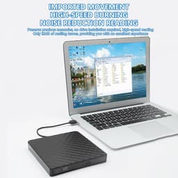 Externe Optische Drive - Schijflezer CD DVD - Data Back-up Maken - Dubbele USB C en 3.0 - 12 cm — thumbnail 4