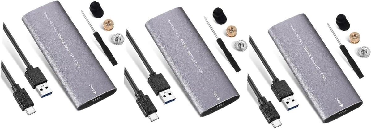 Externe Harde Schijf - SSD Behuizing - Data Opslag - Aluminium Legering - 11.5 cm - Zilver — afbeelding 1