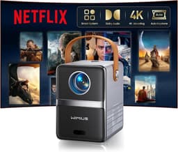 Mini Beamer Full HD 1080P - Smart Beamer met Netflix - 4K Ondersteuning - WiFi 6 - Bluetooth 5.2 - Draagbare Projector - Dolby Audio - Automatische Keystone - Elektrische Focus - HDMI ARC - Home Cinema Beamer — thumbnail 1