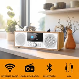 Denver Internet Radio - DAB Radio - FM Radio - CD Speler - Bluetooth - 200W - AUX/USB - MIR270 - Hout — thumbnail 4