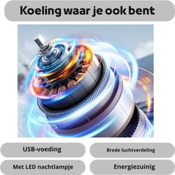 LifeStages - Draagbare Aircooler - Mobiele Airconditioning - Mini Luchtkoeler met Waterkoeling - USB 4-in-1 Draagbare Mobiele Airconditioner - 6 Luchtsnelheden en 8 LED's - 1-6 Uur Timer voor Kamers - Huizen en Kantoor - [Energieklasse A++]. — thumbnail 5