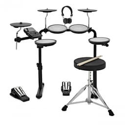 VISIONDRUM 7-Delig Mesh Pads Drumstel Kruk & Koptelefoon - Zwart — thumbnail 1