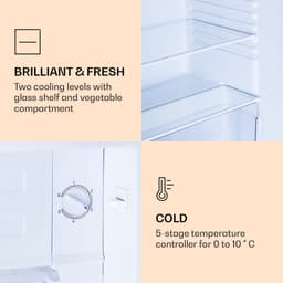 Klarstein CoolArt koel-vriescombinatie - Koelkast met 2 koelstanden, designfront, 5-traps thermostaat, 0 tot 10 °C, inhoud: 79 liter, motief: Stadsgezicht — thumbnail 3