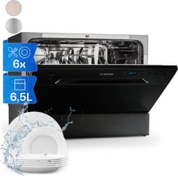 Klarstein Vaatwasser Mini voor 6 Couvert, Stille Kleine UV-vaatwasser met 6 Programma’s, Kleine Tafelvaatwasser voor Thuis, Kantoor en Camping, Mini Vaatwasser met Wateraansluiting - Vaatwasmachine - 6 Maatgedekken 45 cm 1380W - AquaStop Inbouw — thumbnail 1