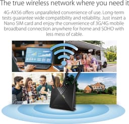 ASUS 4G-AX56 draadloze router gigabit ethernet dual-band (2,4 GHz / 5 GHz) zwart — thumbnail 2
