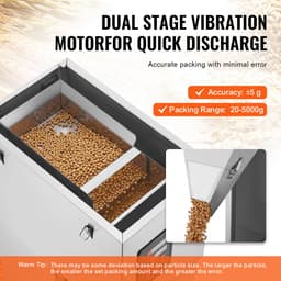 Automatische vulmachine 20-5000g met voetpedaal Roestvrijstalen weegvuller voor bonen, zaden, granen, thee en korrelverpakking — thumbnail 2