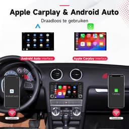 Boscer Android 15 Autoradio - Geschikt voor Audi A3, S3, RS3 (2003-2012) - 4+64GB - 7 inch HD IPS Touchscreen - Draadloze Apple CarPlay & Android Auto - GPS Navigatie - WIFI, Bluetooth, USB & MP5 - Microfoon & AHD Achteruitrijcamera - Nieuw — thumbnail 3