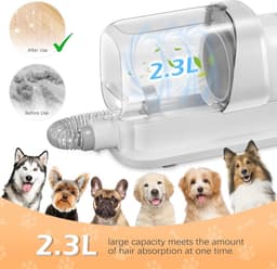 Huisdier verzorgingsset - 2,3L vacuüm stofzuiger voor honden en katten met 5 gereedschappen — thumbnail 5