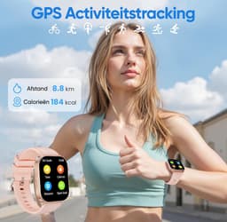 Synyq Axis GPS Smartwatch Dames en Heren - GPS 5 satellieten - Waterdicht - Belfunctie - Stappenteller - Hartslagmeter - Slaapmonitor - Multisport - Geschikt voor Android en iOS - Rose — thumbnail 3