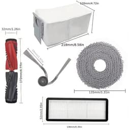 18-delige Accessoireset - Geschikt voor Roborock P20 Pro/Qrevo S5V/Qrevo Curv/Qrevo Edge Robotstofzuiger - 2 Hoofdborstel, 4 Doeken, 4 Filters, 4 Zijborstels, 4 Stofzakken — thumbnail 2
