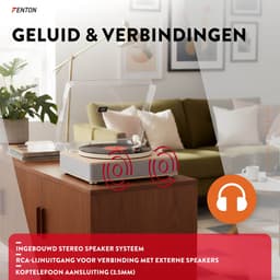 Platenspeler Bluetooth (in/uit) - Fenton RP162S - retro platenspeler met speakers (stereo) en mp3 speler - Beige — thumbnail 3