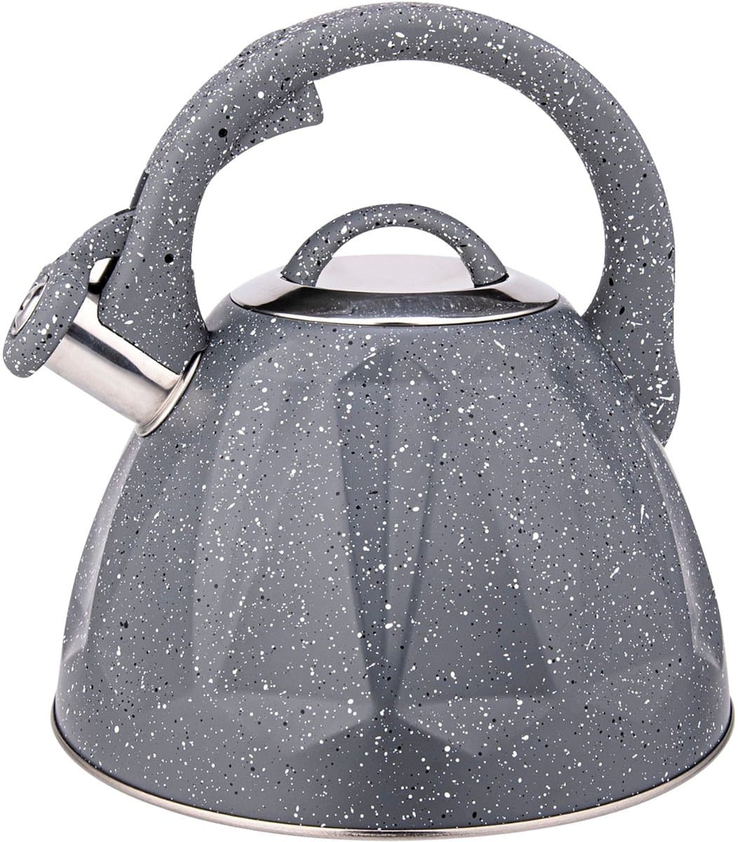 Cheffinger, Fluitketel 3L Inductie Compatibel met Marmeren Design, Grijs — afbeelding 1