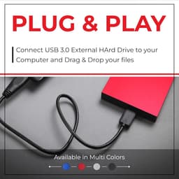 Externe Harde Schijf 500GB - 2.5 Inch Draagbare HDD met USB 3.0 - Ultra Dun voor PC, Mac, Laptop - Snelle Gegevensoverdracht - Beschikbaar in Meerdere Kleuren — thumbnail 2