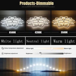 Moderne Dimbare LED Plafondlamp met Afstandsbediening - Decoratieve Verlichting voor Woonkamer, Slaapkamer en Keuken — thumbnail 5