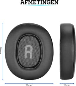 Somstyle Oorkussens Geschikt Voor JBL Tune 760BTNC / 750BT /710BT / 700BT / 700BTNC Koptelefoon - 2 Stuks - Zacht Schuim - Eiwitleer - Zwart — thumbnail 3