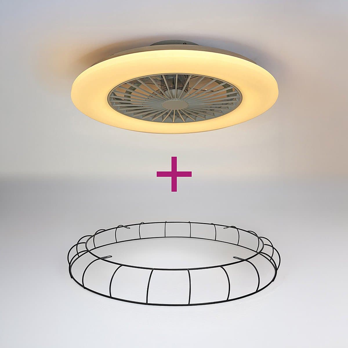 Plafondventilator Cakir met stereffect en aanpasbare kleurtemperatuur - metalen kap — afbeelding 1