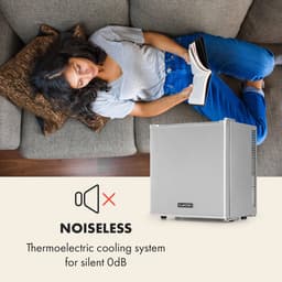 Klarstein minikoelkast voor in de kamer, minikoelkast van 13 liter voor drankjes en cosmetica, kleine minibar, kleine en stille koelkast, verstelbare plank, kleine koelkast voor huidverzorgingsproducten 5-15 °C — thumbnail 5