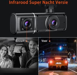 3-Kanaals Auto Dashcam - Full HD Voor- Achter- en Interieurregistratie - Infrarood Nachtzicht - Bewegingsdetectie - Compact en Discreet Ontwerp - Parkeermodus - Auto Beveiligingscamera — thumbnail 3