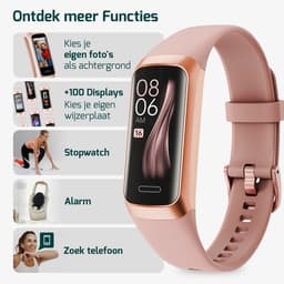 FITAGE Stappenteller - Activity Tracker - Stappenteller Horloge - Smartwatch - Dames en Heren - Roze — thumbnail 3