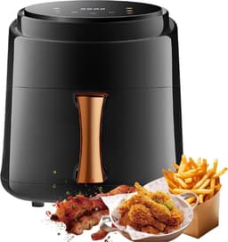 Airfryer - Grote Capaciteit - Inhoud 8L - Multifunctionele Friteuse - Heteluchtfriteuse - Temperatuurregeling - 220-240V - Oven - Grill - Defrost Function - Zwart — thumbnail 1